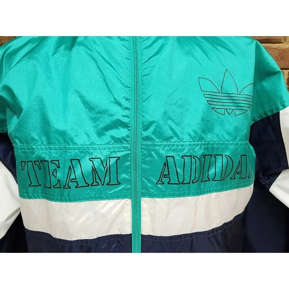 Vintage 80s 90s Adidas TEAM Windbreaker Jacket Athletic Track Men's Size XL